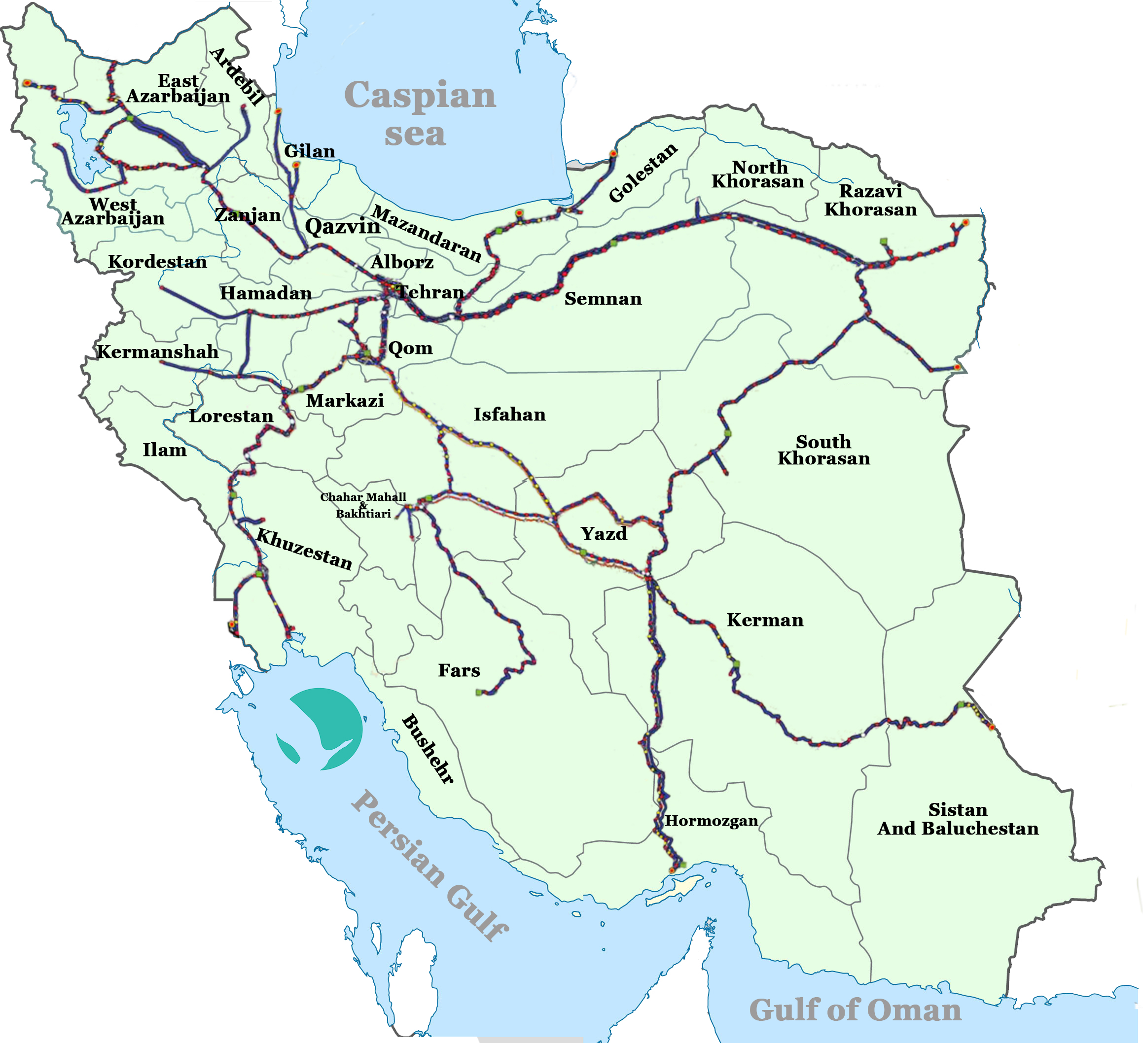 Iranian Railway Map   863 