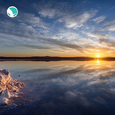 Reflection of the sky on the earth